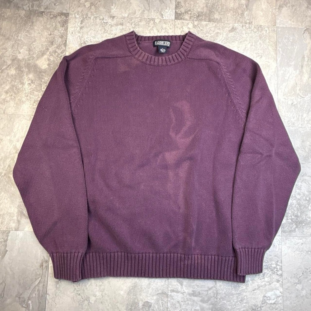 Vintage purple lands end heavyweight sweater size large